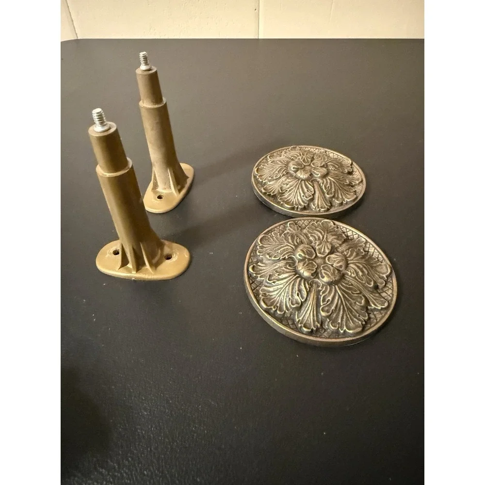 Brass Finish Curtain Tie Back Set With Other Accessories